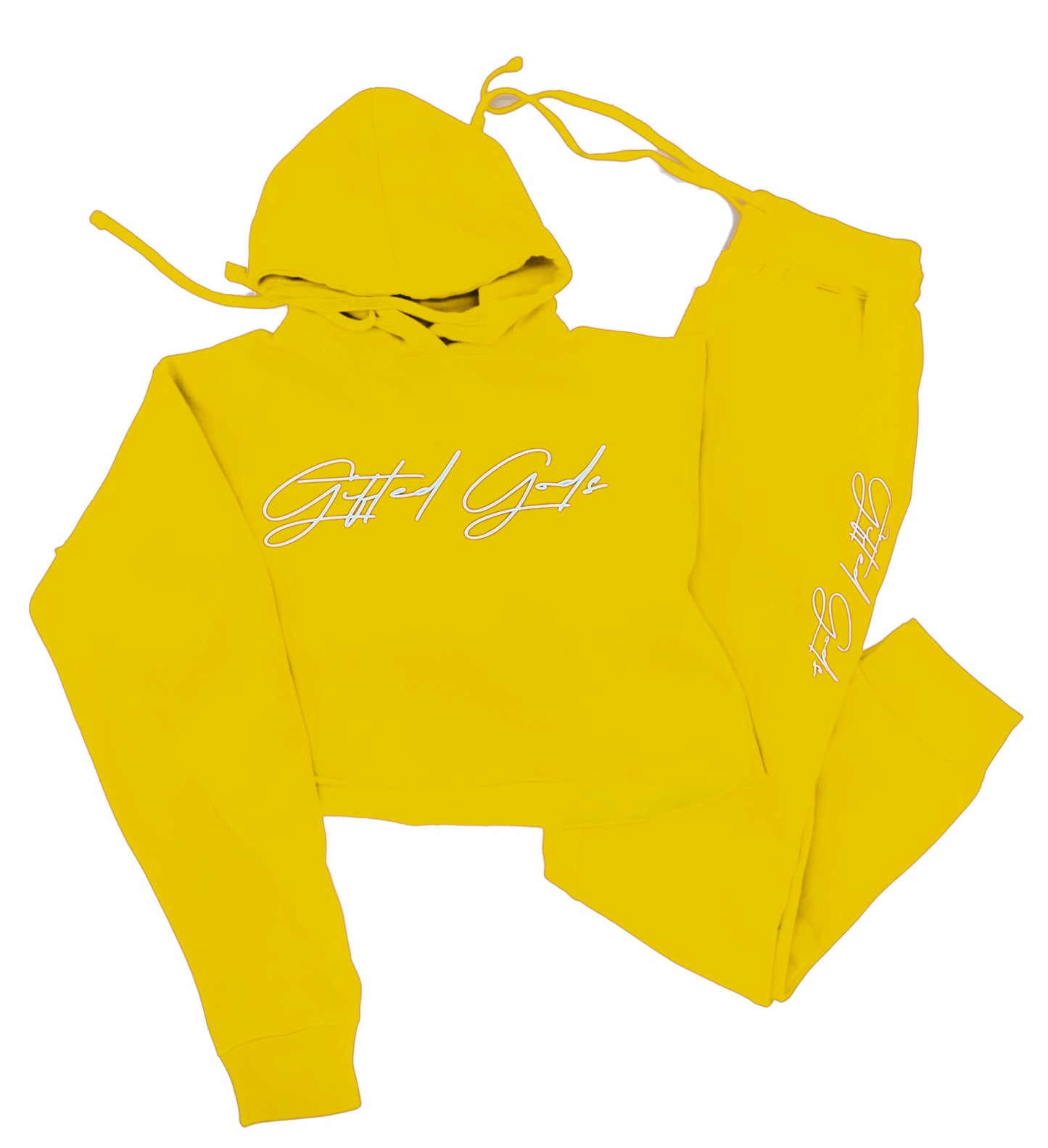 Essential Crop Top Sweat Suit (Pollen)