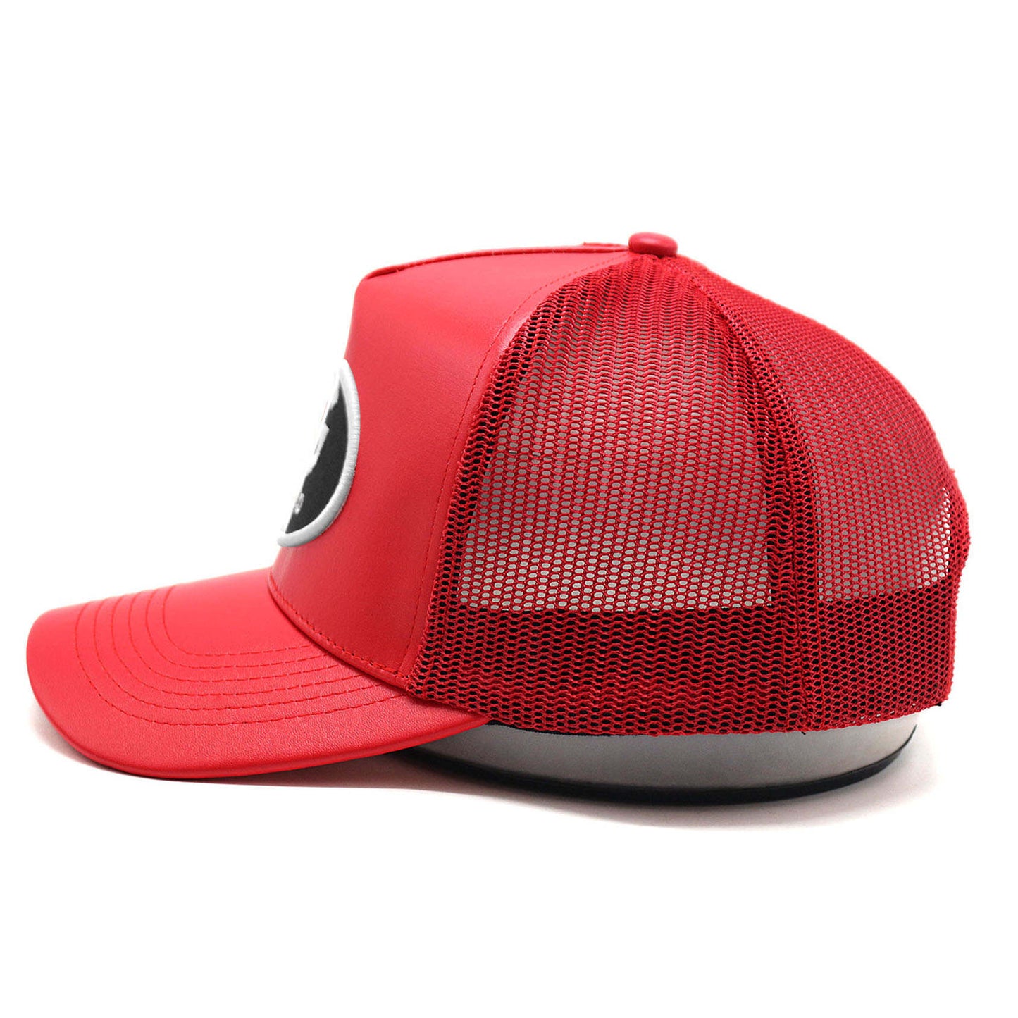 Gifted Gods Leather Trucker Hat (Red)