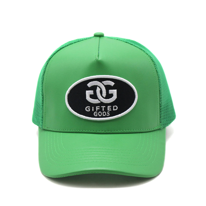 Gifted Gods Leather Trucker Hat (Green)
