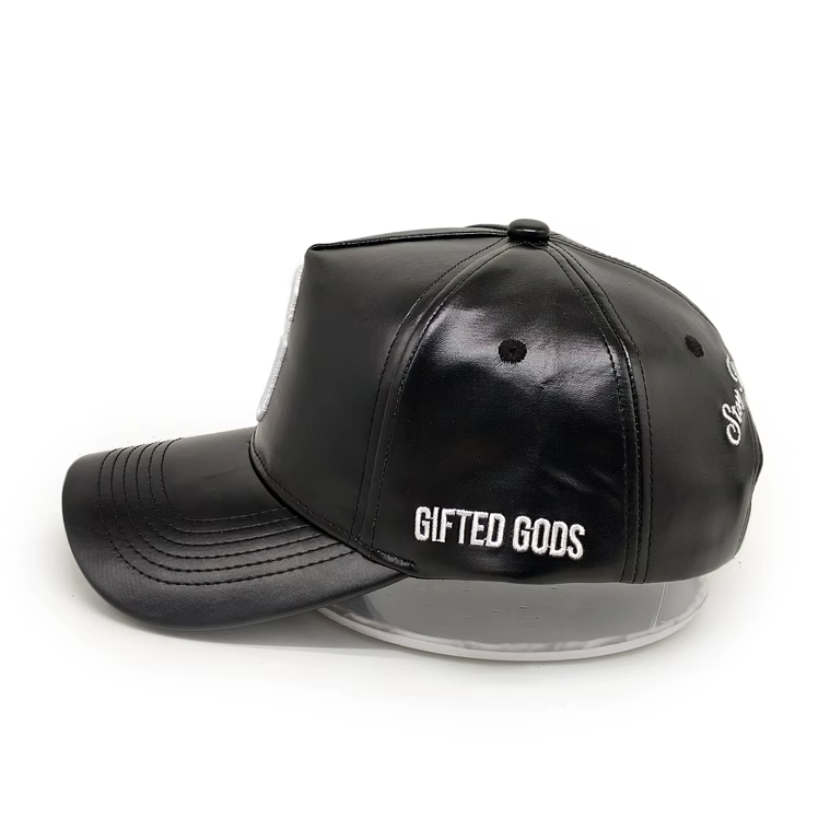 Gifted Gods "G" Signature Vegan Leather Snapback – Onyx Black