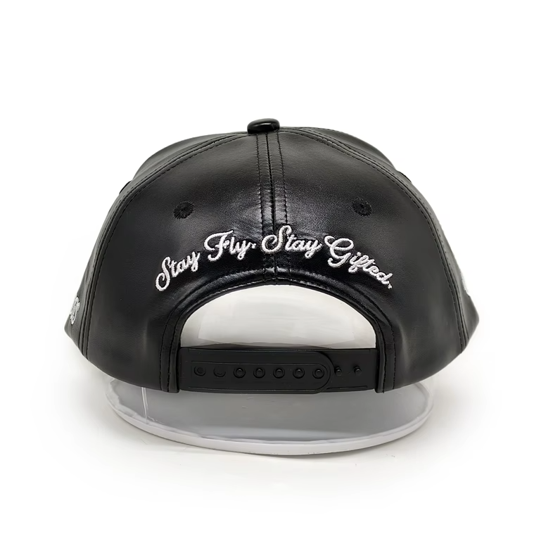 Gifted Gods "G" Signature Vegan Leather Snapback – Onyx Black
