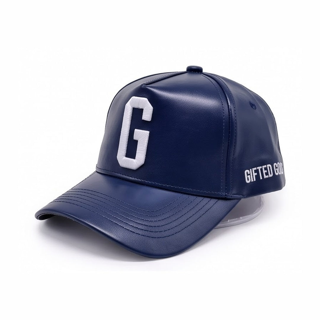 Gifted Gods "G" Signature Vegan Leather Snapback – Royal Navy
