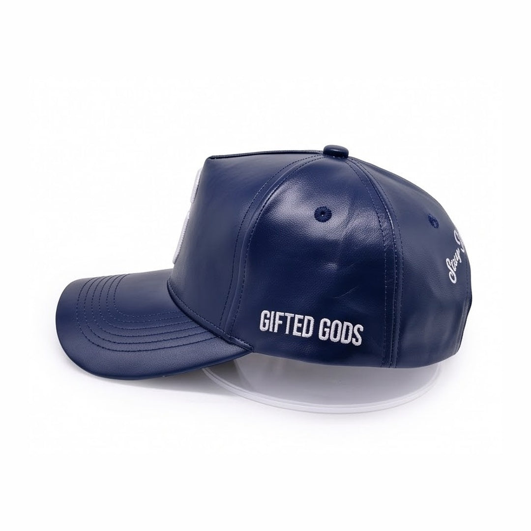 Gifted Gods "G" Signature Vegan Leather Snapback – Royal Navy