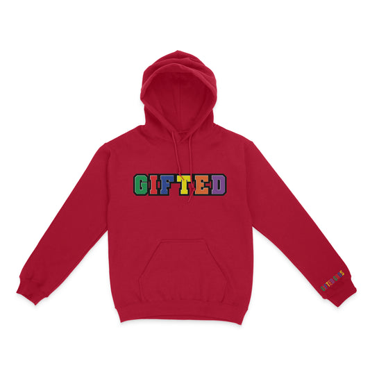 Gifted Chenille Hoodie-Red