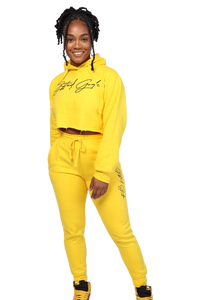 Essential Crop Top Sweat Suit (Pollen)